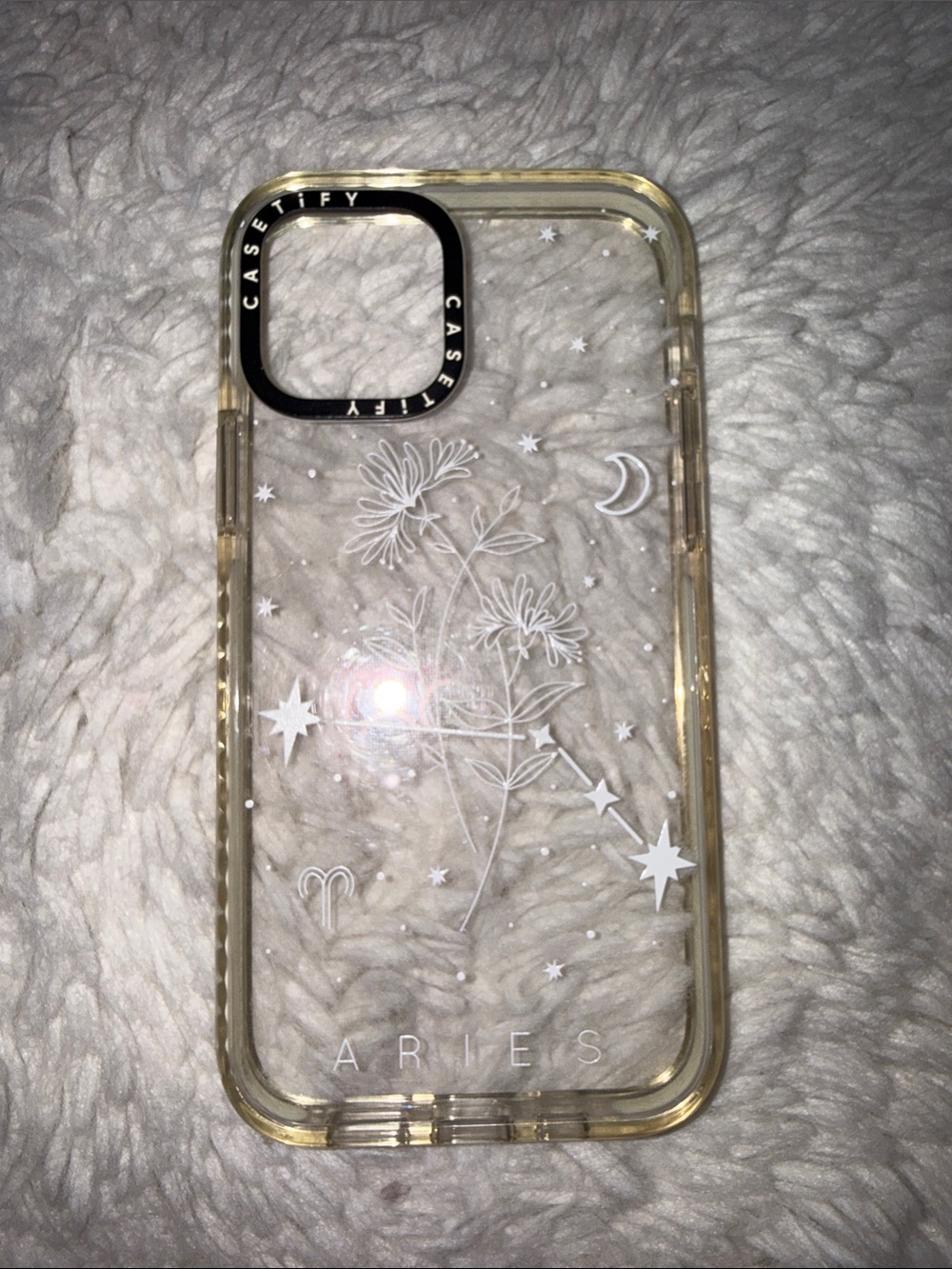 Casetify Clear Aries Zodiac iPhone Case — Clear with Gold Trim